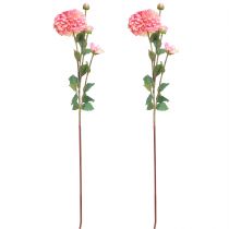 Prodotto Dalie artificiali rosa pesca Ø10cm L80cm 2 pezzi