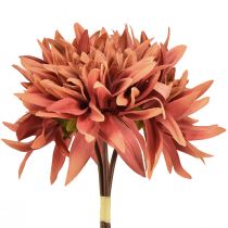 Prodotto Dalie artificiali fiori rosso-marroni Ø15cm L28cm 3 pz