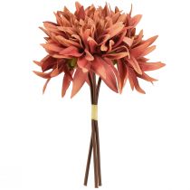 Prodotto Dalie artificiali fiori rosso-marroni Ø15cm L28cm 3 pz
