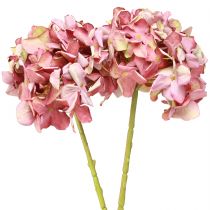 Prodotto Ortensia artificiale grande rosa malva Ø15cm L58cm 2 pezzi