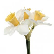 Narciso artificiale Fiori di seta Narciso bianco 40 cm 3 pezzi