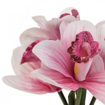 Orchidee artificiali fiori artificiali in vaso bianco/rosa 28cm