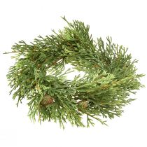 Prodotto Piccola corona di abete artificiale, verde con pigne, Ø24cm, Natale