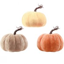 Prodotto Decorazione zucca autunno giallo marrone arancione Ø13cm H11,5cm 3 pz