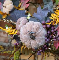 Prodotto Decorazione zucca autunno giallo marrone arancione Ø13cm H11,5cm 3 pz