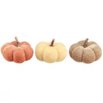 Prodotto Tessuto decorativo zucca zucche giallo beige rosso marrone Ø7cm 9 pz