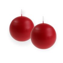 Candele a sfera 60mm rosse 16 pezzi