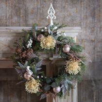 Prodotto Bouquet di fiori artificiali Felce artificiale bianca 72 cm marrone 3 pz