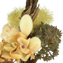 Prodotto Bouquet di fiori artificiali, rosa, ortensia, aspetto secco, decorazione vintage, 38 cm