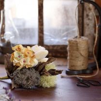 Prodotto Bouquet di fiori artificiali, rosa, ortensia, aspetto secco, decorazione vintage, 38 cm