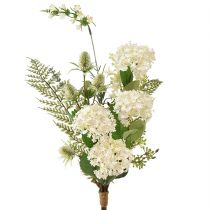 Prodotto Bouquet di fiori artificiali pianta palla di neve felce cardo 65 cm