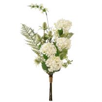 Prodotto Bouquet di fiori artificiali: cespuglio di palle di neve, cardo selvatico, felce, 65 cm - decorazione, aspetto naturale, facile da curare