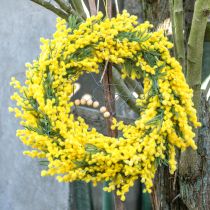 Prodotto Pianta artificiale Acacia argentata Mimosa Fioritura gialla 53cm 3 pezzi