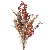 Prodotto Piante artificiali decorazione autunnale cardi bacche felce mazzo da 65 cm