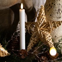 Prodotto Candele LED bianche coniche in cera bianco caldo 24,5 cm 2 pezzi