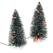 Prodotto Mini albero di Natale artificiale a LED per batteria 16 cm 2 pezzi