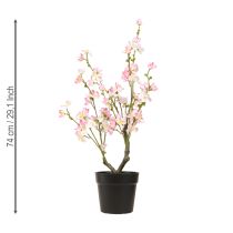 Prodotto Mandorlo Grande Pianta Artificiale in Vaso Rosa Bianco 74cm