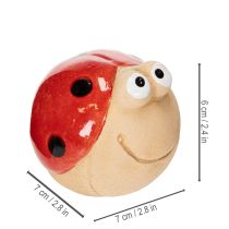Prodotto Coccinella decorativa in ceramica per allegre decorazioni da giardino e davanzali, 7 cm, 3 pezzi
