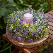 Prodotto Corona di lavanda mediterranea Ø50cm, corona di fiori artificiali con lavanda e rosmarino