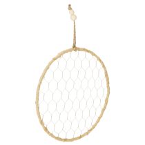 Prodotto Anello decorativo in metallo stile boho, argento, Ø28cm con rafia naturale, set da 4 - decorazione da appendere, decorazione da parete
