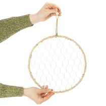 Prodotto Anello decorativo in metallo stile boho, argento, Ø28cm con rafia naturale, set da 4 - decorazione da appendere, decorazione da parete