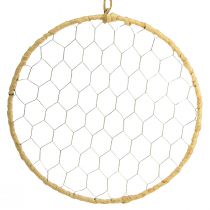 Prodotto Anello decorativo in metallo per appendere Rafia Argento Naturale Ø28cm 4 pz