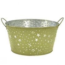Prodotto Ciotola in metallo con stelle e manici verde Ø20cm H11,5cm