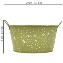 Prodotto Ciotola in metallo con stelle e manici, verde, Ø20cm, H11.5cm