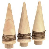 Prodotto Mini albero di Natale decorazione in legno decorazione da tavola naturale H13,5 cm 3 pezzi