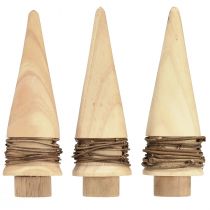 Prodotto Mini albero di Natale decorazione in legno decorazione da tavola naturale H13,5 cm 3 pezzi