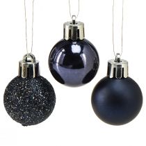Prodotto Mini palline di Natale blu mix infrangibile Ø3cm 14 pz