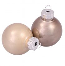 Prodotto Mini palline di Natale palline per albero in vetro cashmere Ø3cm 22 pz