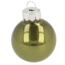 Prodotto Mini palline di Natale in vetro verde argento grigio Ø3cm 22 pezzi