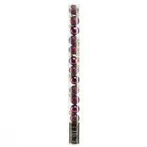Prodotto Mini palline di Natale in plastica viola Ø3cm H3,5cm 14 pz