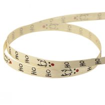 Prodotto Nastro arricciacapelli sostenibile nastro regalo bianco Natale &quot;Ho Ho Ho&quot; 10mm 100m