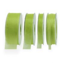 Nastro in organza con cimosa 50m verde chiaro
