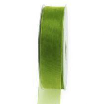 Prodotto Nastro in organza nastro regalo verde bordo intrecciato verde oliva 25mm 50m