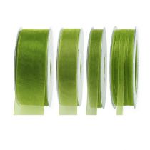Prodotto Nastro in organza verde nastro regalo bordo tessuto verde oliva 50m