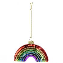Prodotto Ornamento arcobaleno in vetro: decorazione festosa per l'albero di Natale con colori brillanti