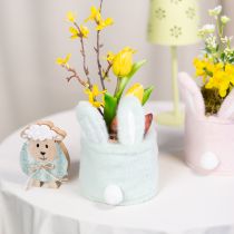 Prodotto Cestino pasquale in peluche con orecchie da coniglio dai colori pastello Piccolo cestino per regali e decorazione del salotto 18 cm, 2 pezzi