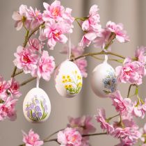 Prodotto Uova di Pasqua con delicati motivi floreali per la decorazione pasquale festiva in soggiorno, 6 cm, 6 pezzi