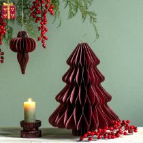 Prodotto Albero di Natale in carta da appendere Bordeaux H40cm 2 pezzi