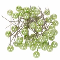 Prodotto Spilli con testa in madreperla, verde mela, Ø10 mm, 60 mm