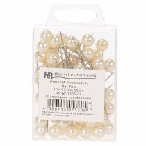 Prodotto Spilli con testa in madreperla, color champagne, Ø10mm, 60mm