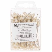 Prodotto Spilli con testa di madreperla Ø6mm 65mm Champagne