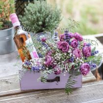 Prodotto Fioriera Decorativa Cassetto Shabby Chic Legno Viola 25×13×8cm