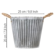 Prodotto Vaso per piante, vaso decorativo con manici, vaso in metallo per piantare Ø25,5 cm