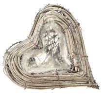 Prodotto Pianta viti in rattan a forma di cuore in bianco naturale 13 cmx14 cm 2 pezzi