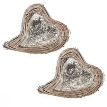 Prodotto Pianta viti in rattan cuore bianco naturale 20 cm x 24 cm x 6 cm 2 pezzi