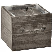 Prodotto Fioriere con effetto cassetto - grigio-marrone, varie dimensioni - contenitore versatile e decorativo - set da 2